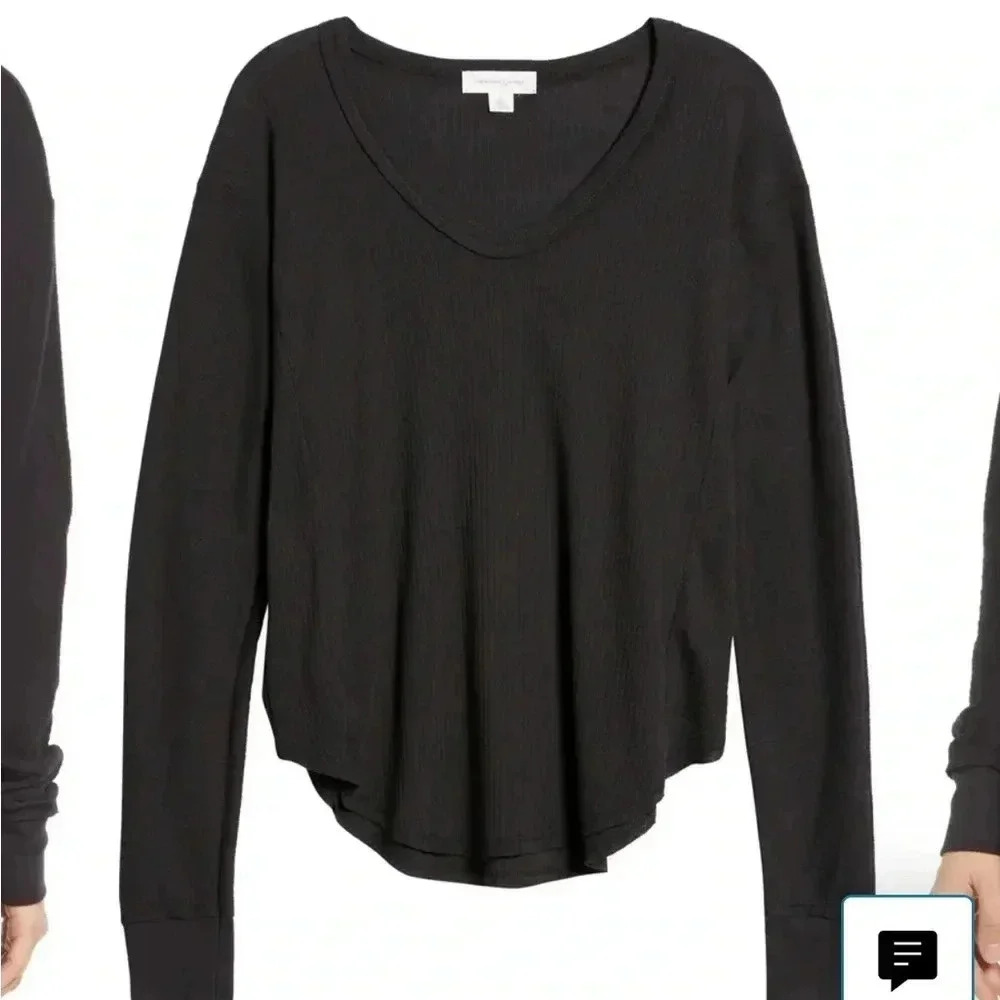 TREASURE & BOND NORDSTROM NWT Waffle Knit V Neck Long Sleeve Top Shirt - Picture 5 of 10